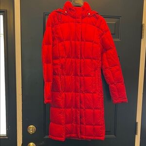 The North Face Women's Vibrant Red Long Puffer Coat